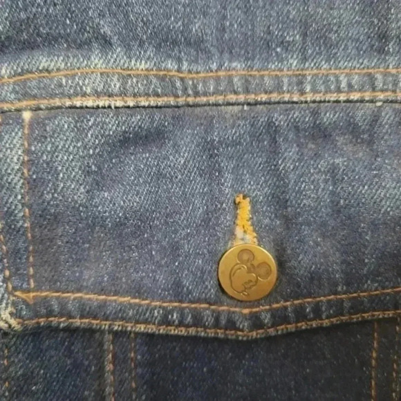 Mickey & Co , Upcycled  Denim Jacket Mickey Mouse Embellished Back Patch - Picture 10 of 10